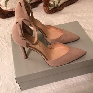 Jessica Simpson Suede ankle strap heels